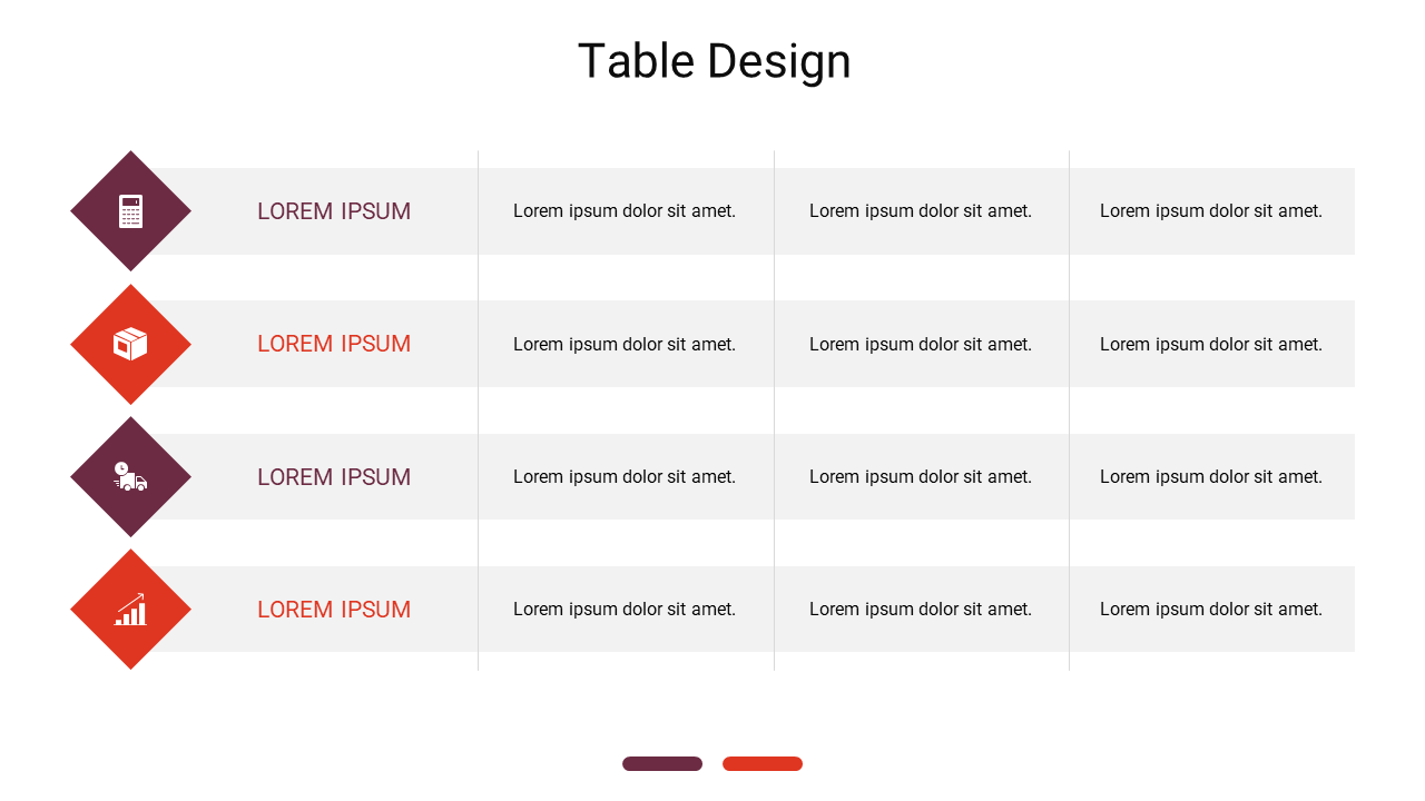Google Slides Table Design